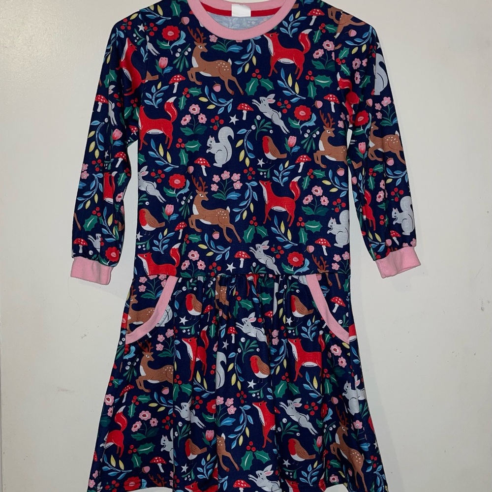 CCM Kids Dress with Animal Print in Blue and Pink